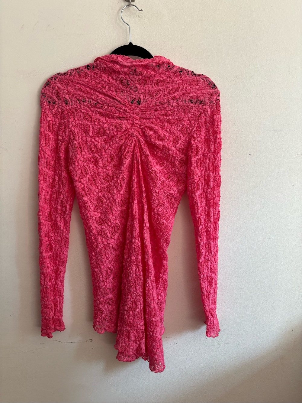 Sies Marjan Bright Pink Lace Long Sleeve Top